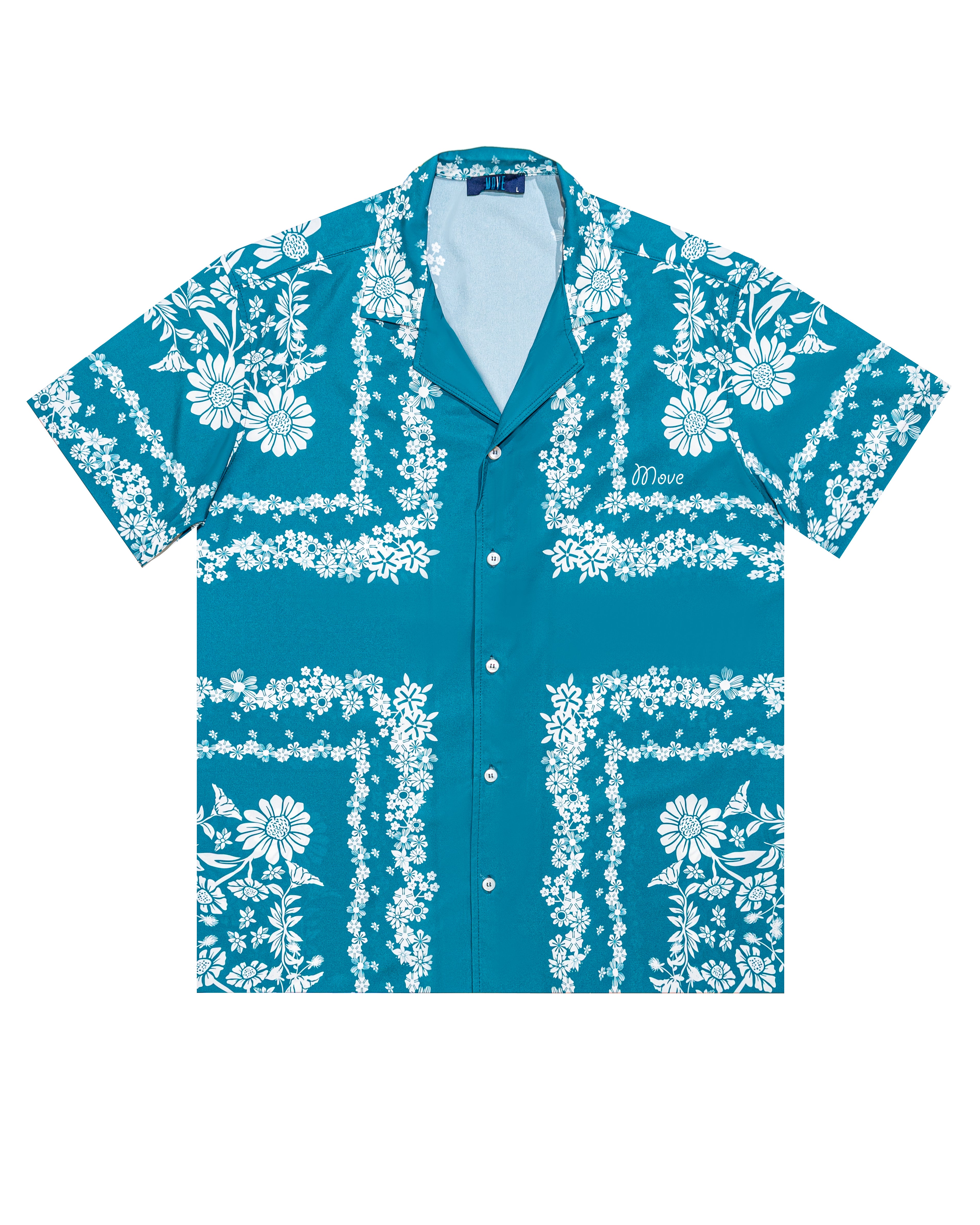 Camicia bowling stampa bandana ottanio