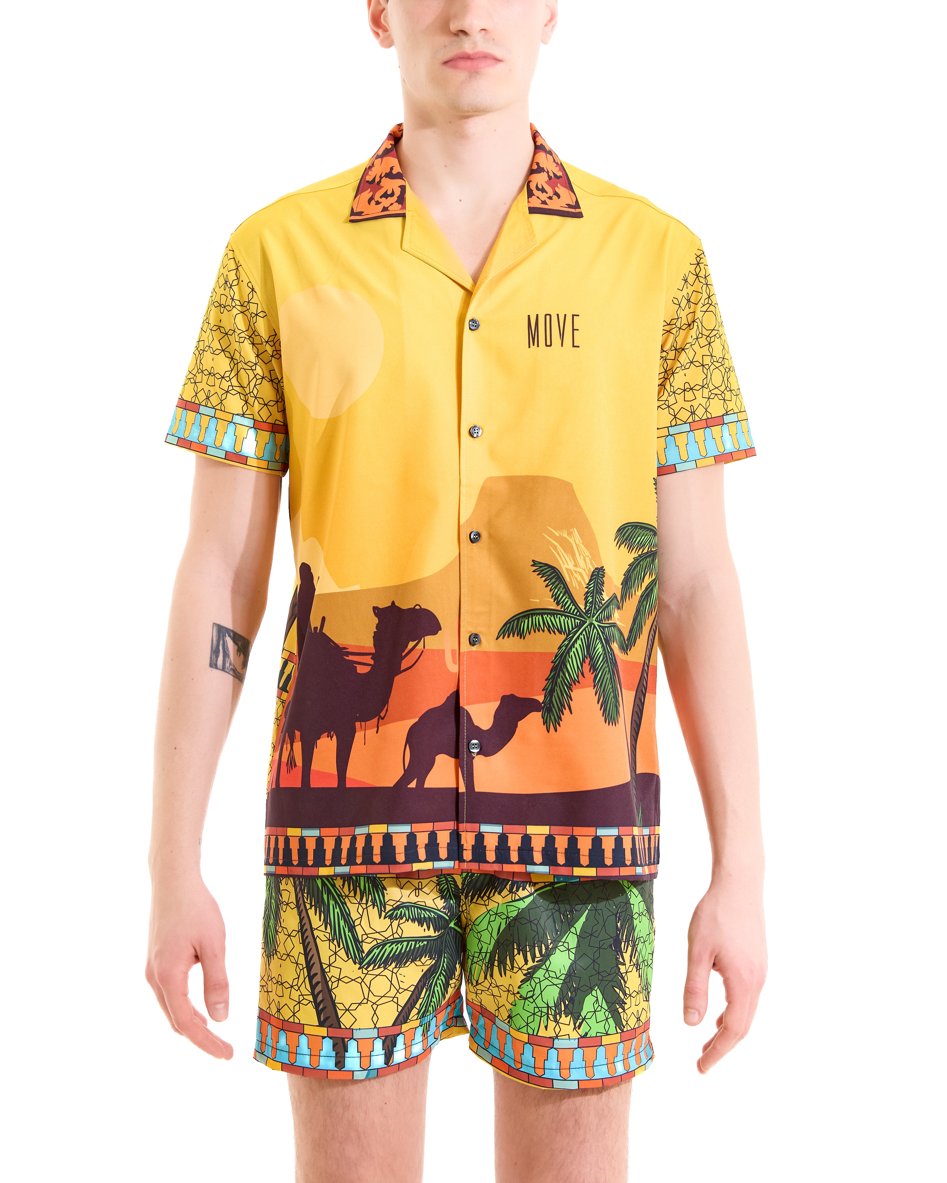 Casablanca print bowling shirt