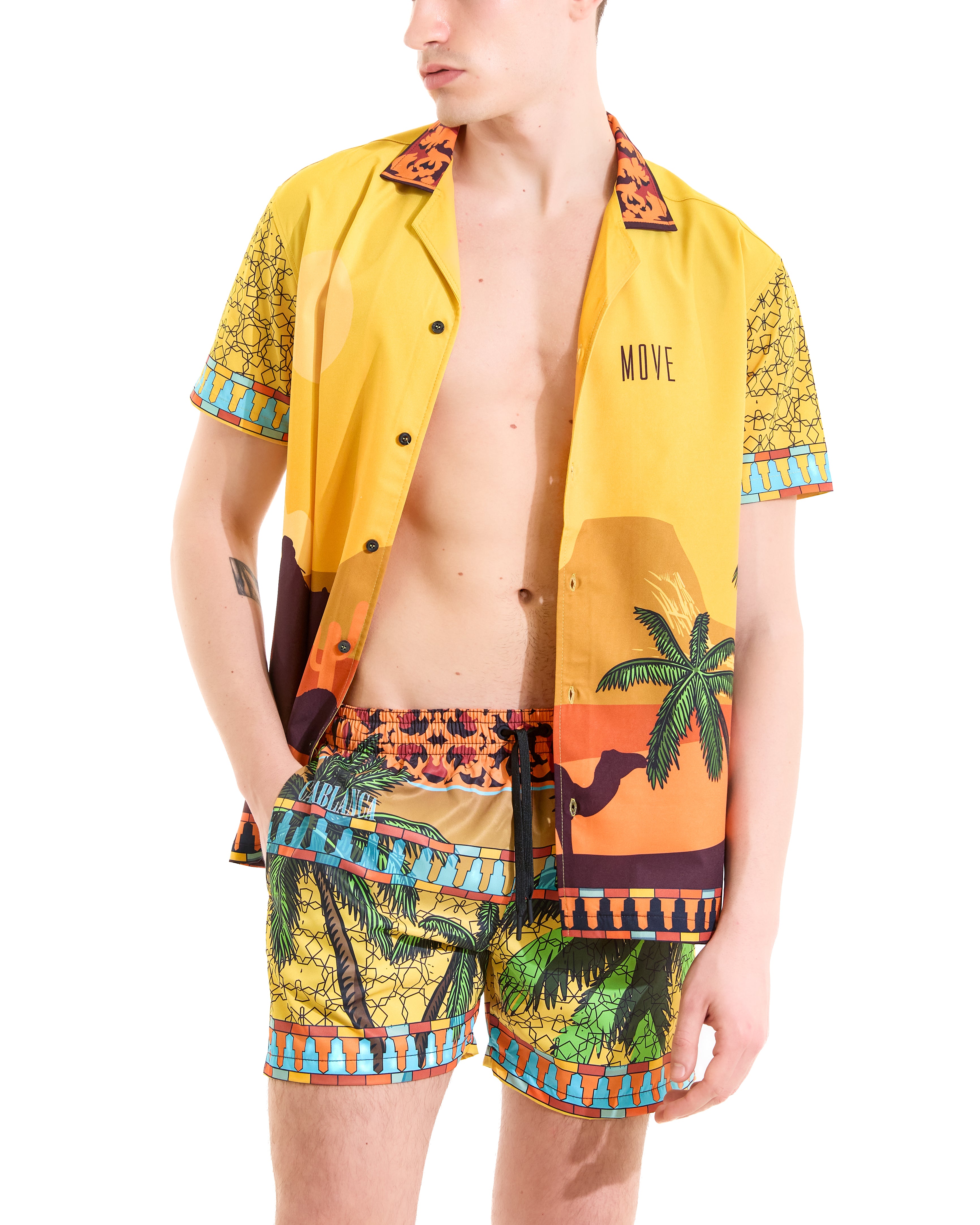 Casablanca print bowling shirt