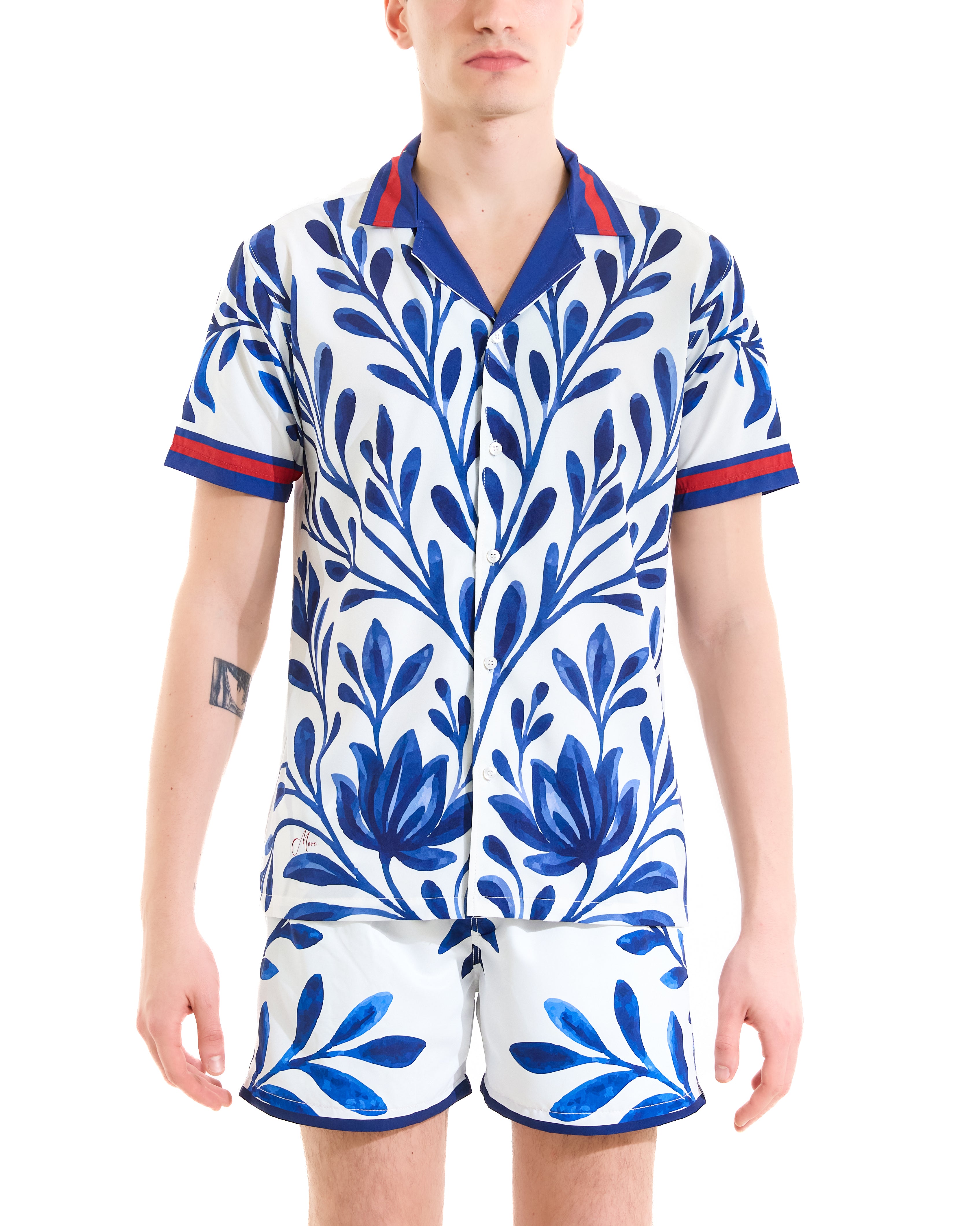 Madonna floral print bowling shirt