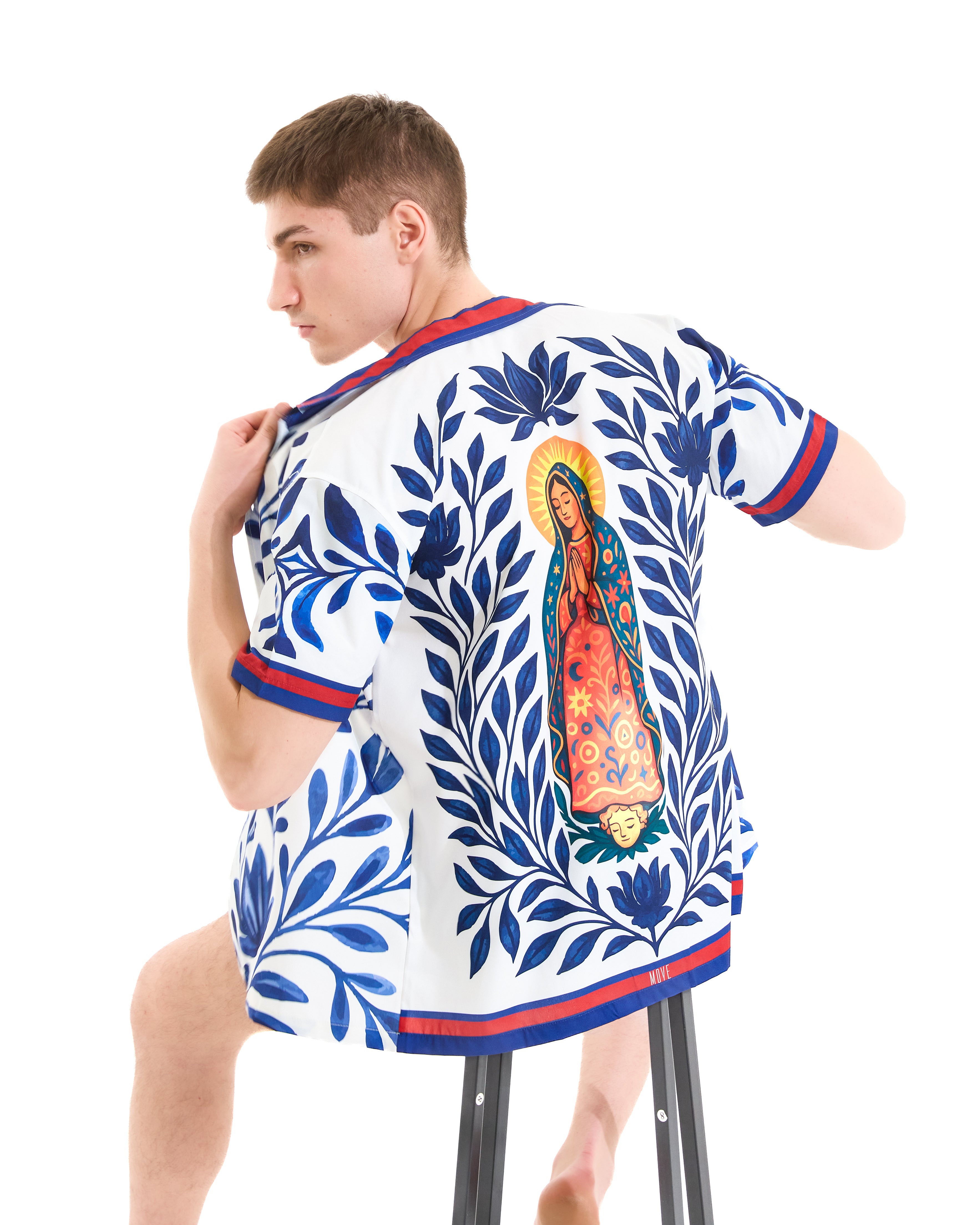 Madonna floral print bowling shirt