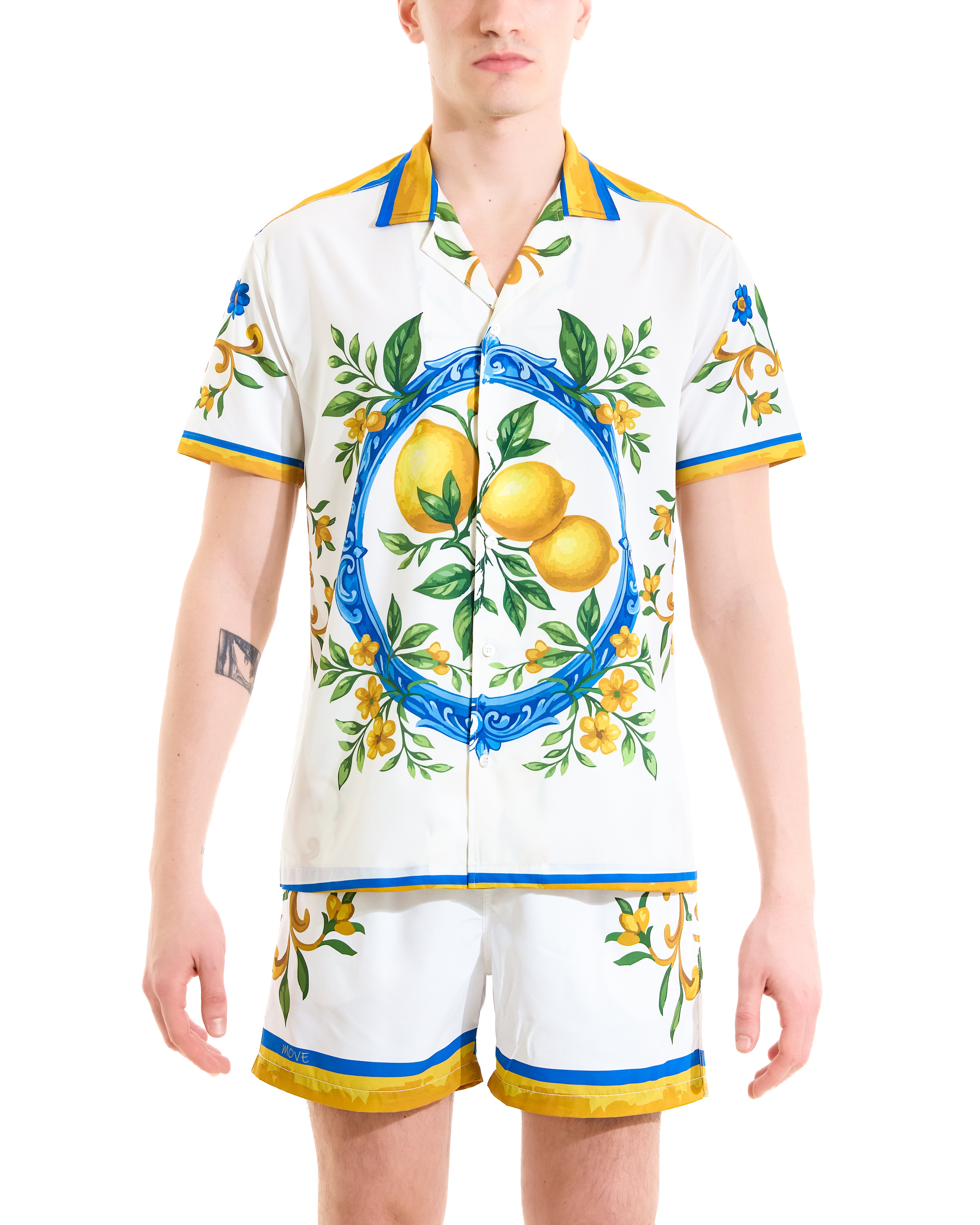 Camicia bowling stampa limoni