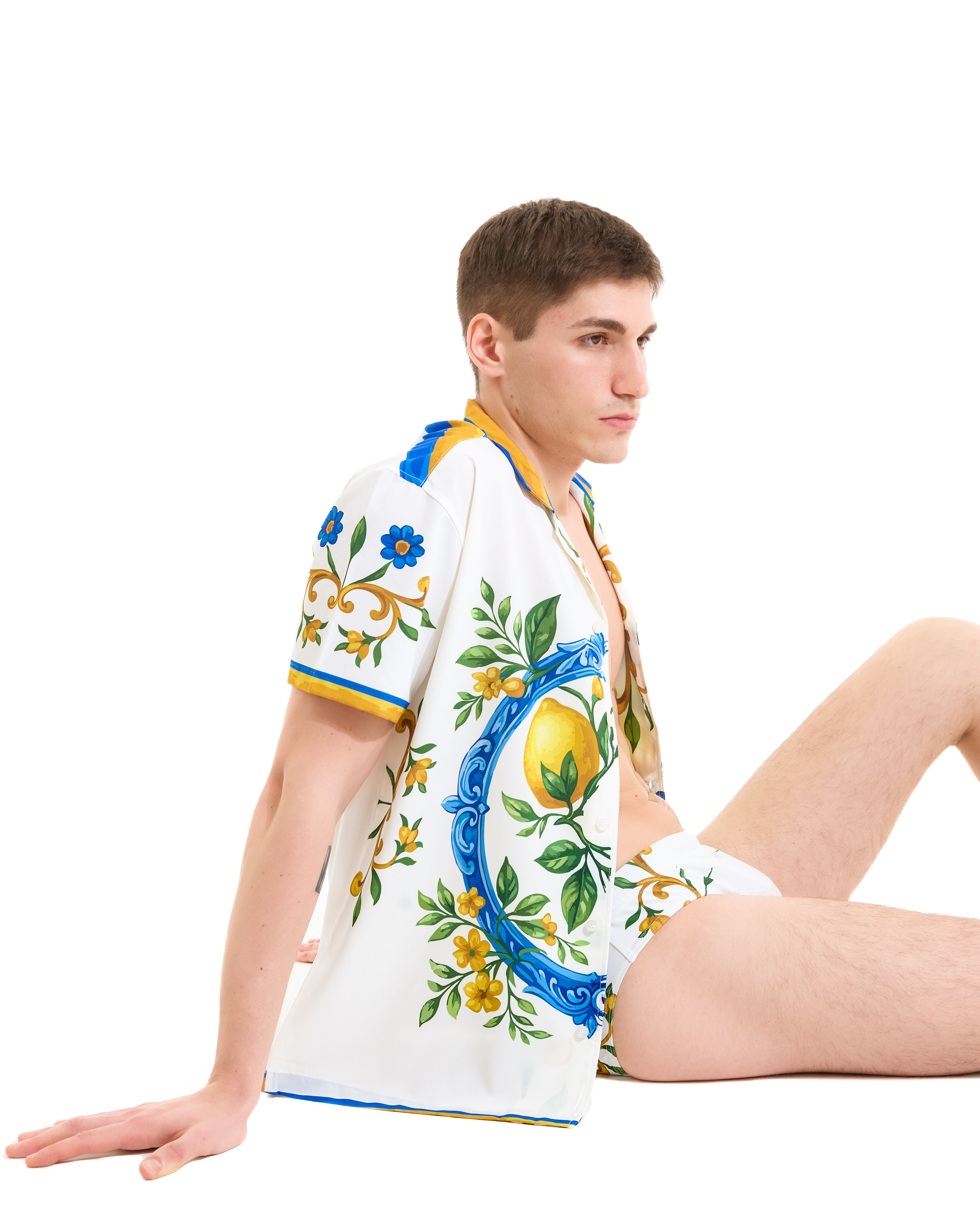 Camicia bowling stampa limoni